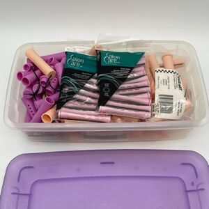 SALON CARE Perm Rods Rollers Women's Travel Size Multicolor Bin Hair Supplies